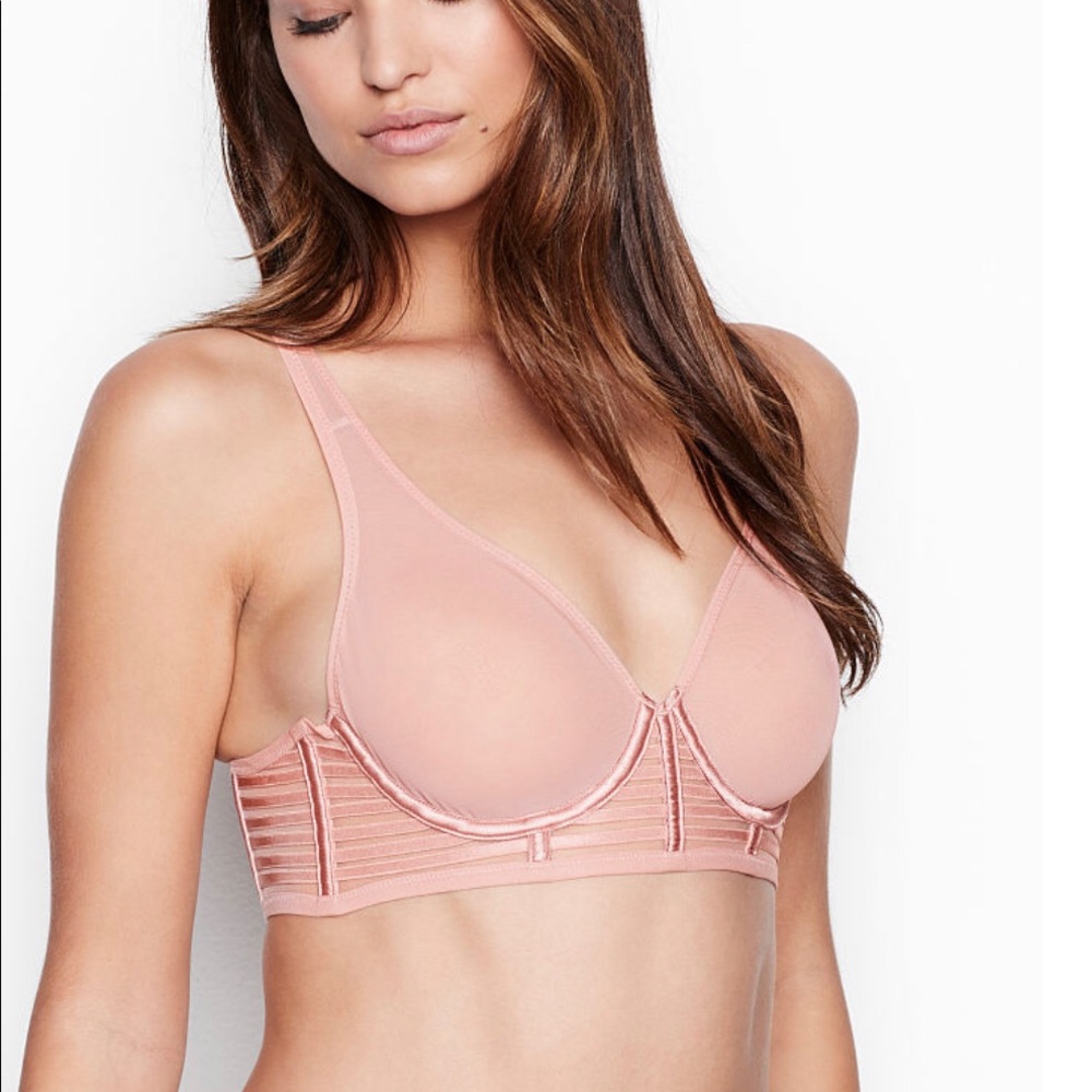 Unlined Mesh Full-coverage Plunge Bra